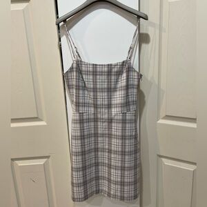 Aritzia Wilfred Sz small Isabelle Plaid  grey Mini Dress